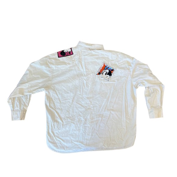 Mens RARE Vintage 90's‎ Mickey & Co Long Sleeve Button Down Patch SZ L READ - Picture 8 of 9